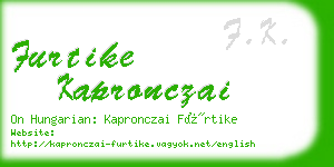 furtike kapronczai business card
